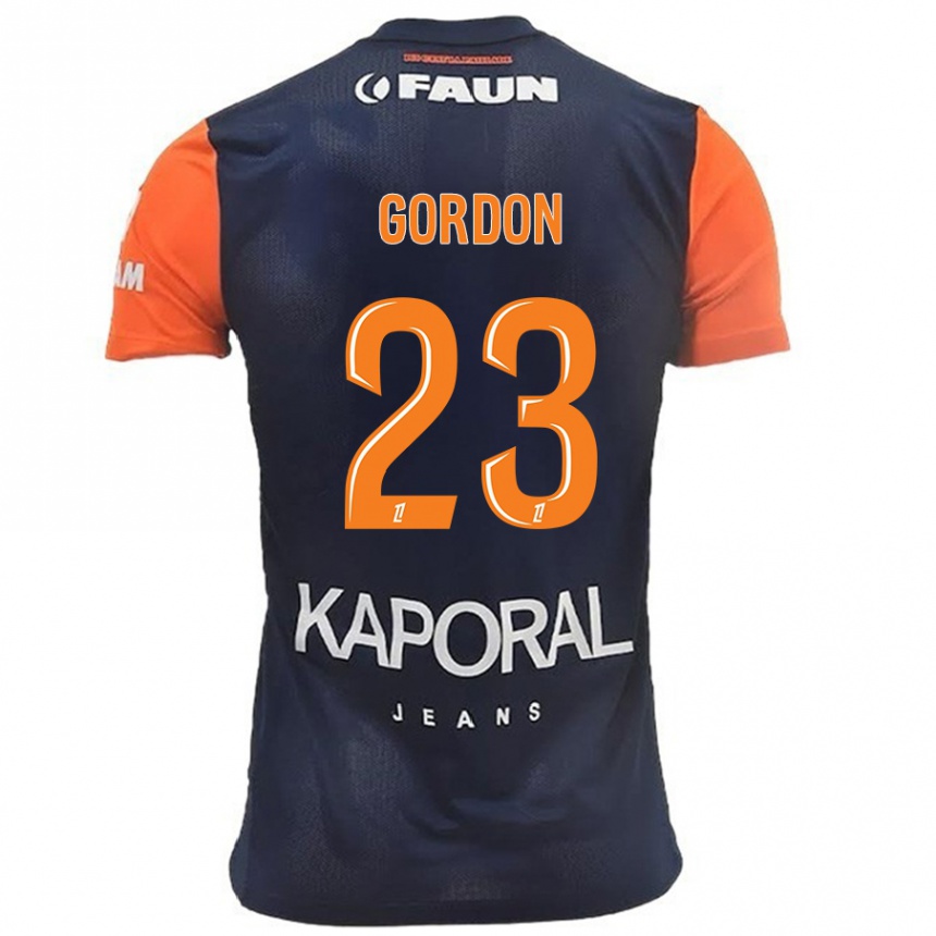 Men Football Sh'nia Gordon #23 Navy Blue Orange Home Jersey 2024/25 T-Shirt Canada