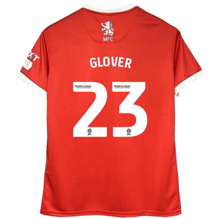 Homme Football Maillot Tom Glover #23 Rouge Blanc Tenues Domicile 2024/25 Canada