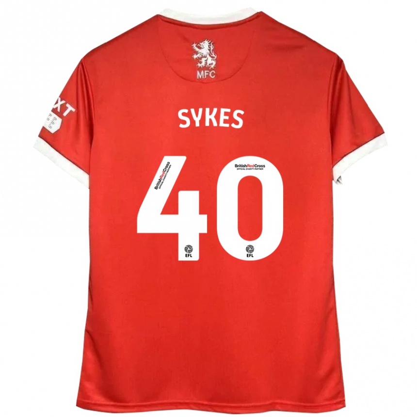 Homme Football Maillot Cain Sykes #40 Rouge Blanc Tenues Domicile 2024/25 Canada