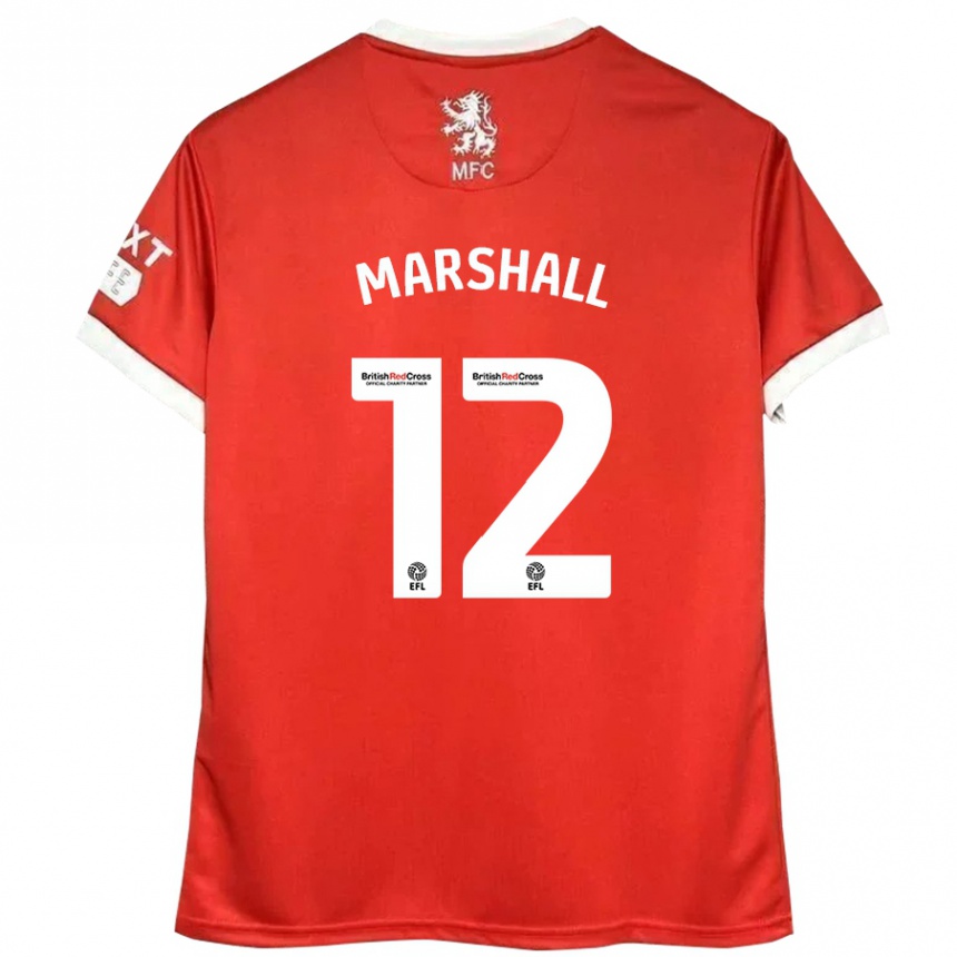 Homme Football Maillot Eve Marshall #12 Rouge Blanc Tenues Domicile 2024/25 Canada