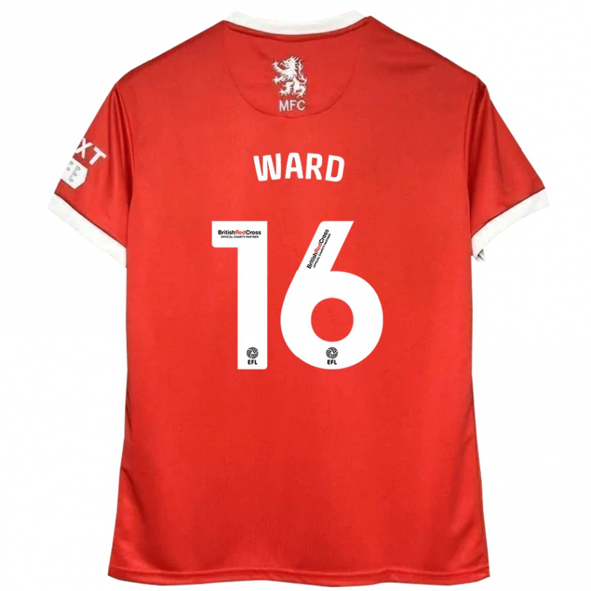 Men Football Francesca Ward #16 Red White Home Jersey 2024/25 T-Shirt Canada