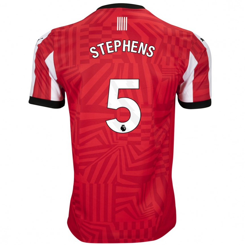 Men Football Jack Stephens #5 Red White Home Jersey 2024/25 T-Shirt Canada