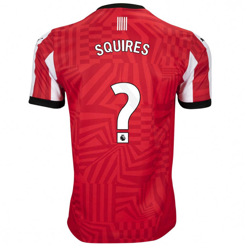 Men Football Joshua Squires #0 Red White Home Jersey 2024/25 T-Shirt Canada