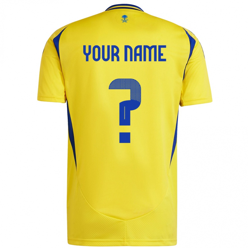 Homme Football Maillot Votre Nom #0 Jaune Bleu Tenues Domicile 2024/25 Canada