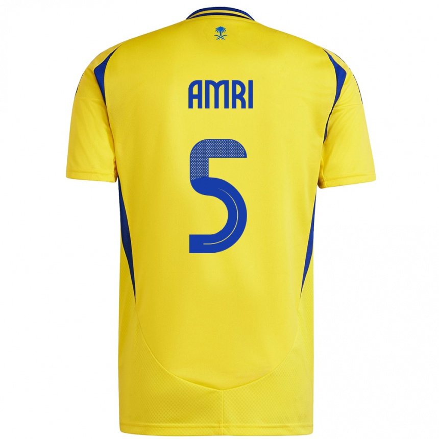 Men Football Abdulelah Al-Amri #5 Yellow Blue Home Jersey 2024/25 T-Shirt Canada