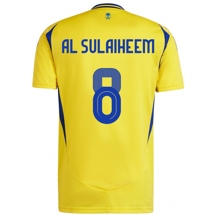 Homme Football Maillot Abdulmajeed Al-Sulaiheem #8 Jaune Bleu Tenues Domicile 2024/25 Canada