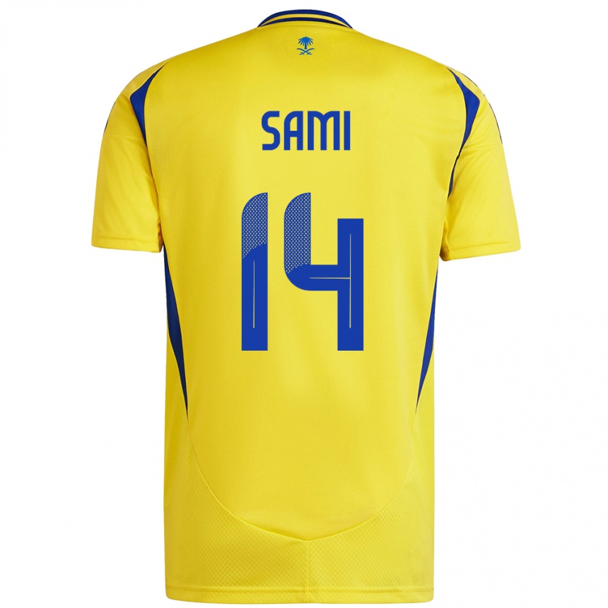 Homme Football Maillot Sami Al-Najei #14 Jaune Bleu Tenues Domicile 2024/25 Canada