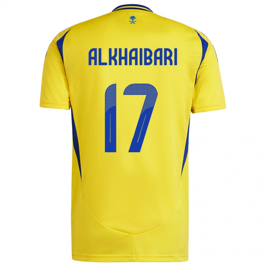 Homme Football Maillot Abdullah Al-Khaibari #17 Jaune Bleu Tenues Domicile 2024/25 Canada