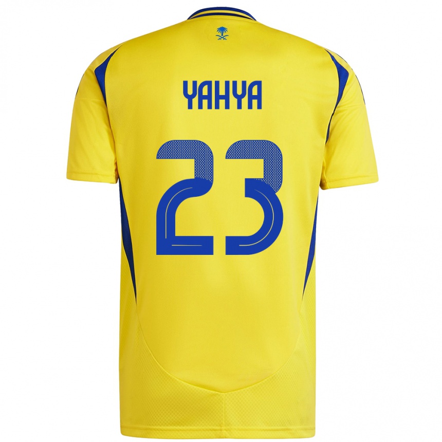 Homme Football Maillot Ayman Yahya #23 Jaune Bleu Tenues Domicile 2024/25 Canada