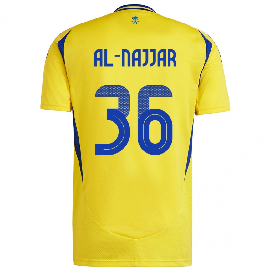 Men Football Raghed Al-Najjar #36 Yellow Blue Home Jersey 2024/25 T-Shirt Canada