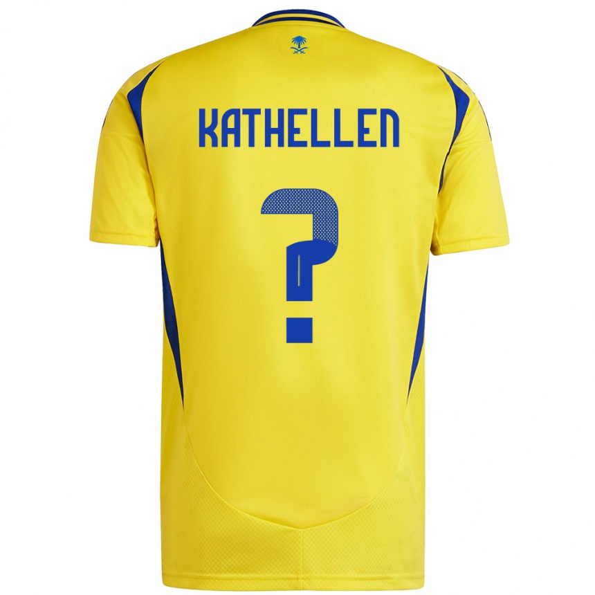 Men Football Kathellen #0 Yellow Blue Home Jersey 2024/25 T-Shirt Canada