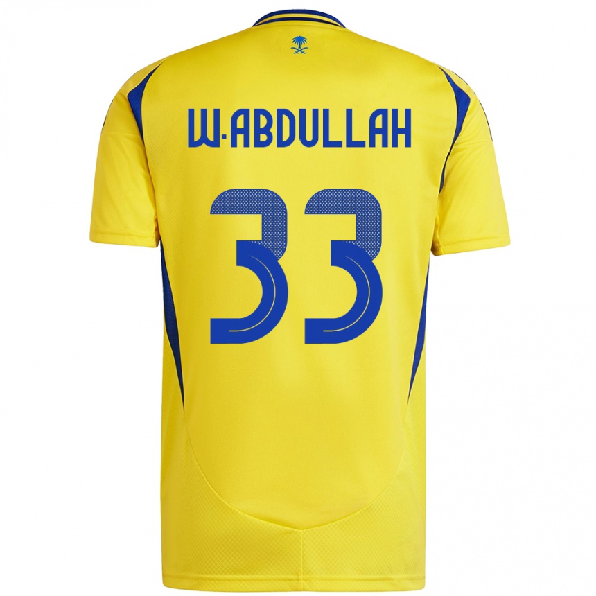 Homme Football Maillot Waleed Abdullah #33 Jaune Bleu Tenues Domicile 2024/25 Canada