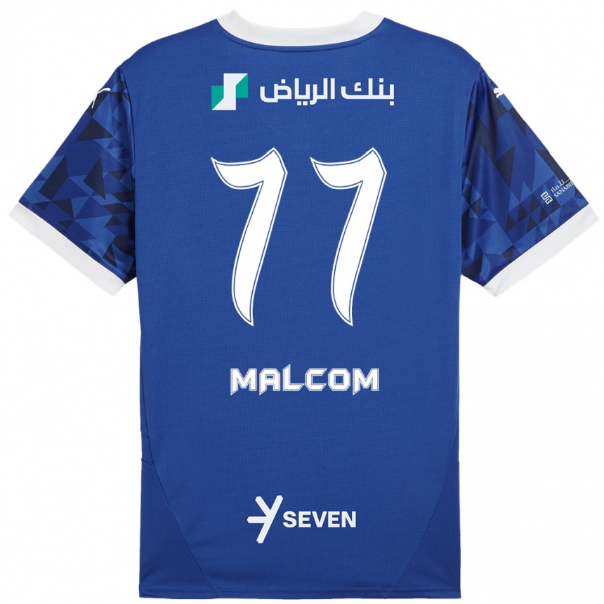 Homme Football Maillot Malcom #77 Bleu Foncé Blanc Tenues Domicile 2024/25 Canada