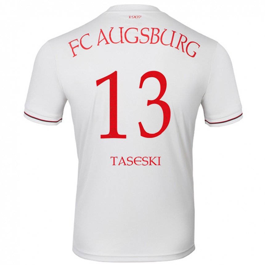 Men Football Kristijan Taseski #13 White Home Jersey 2024/25 T-Shirt Canada