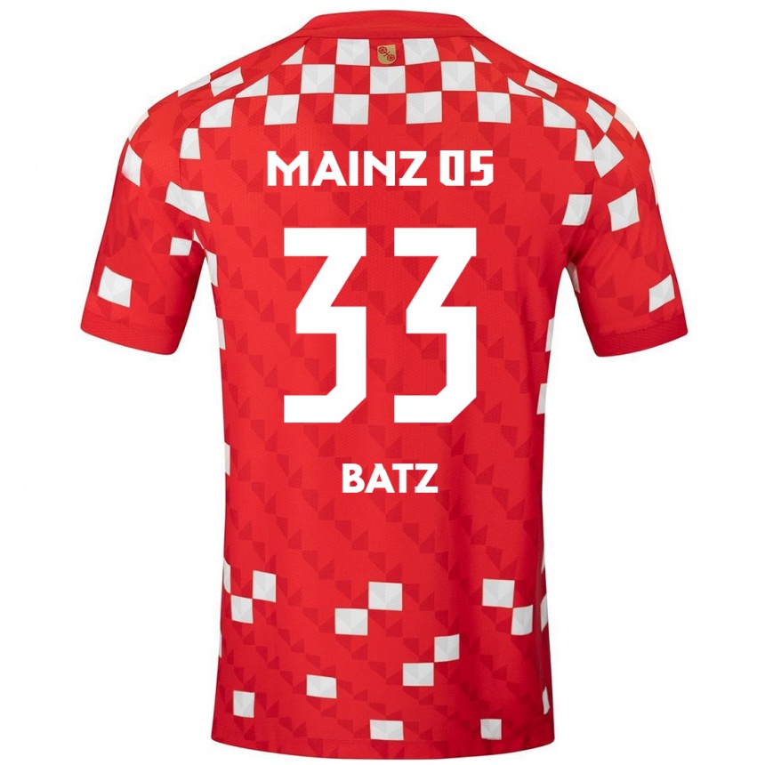 Men Football Daniel Batz #33 White Red Home Jersey 2024/25 T-Shirt Canada