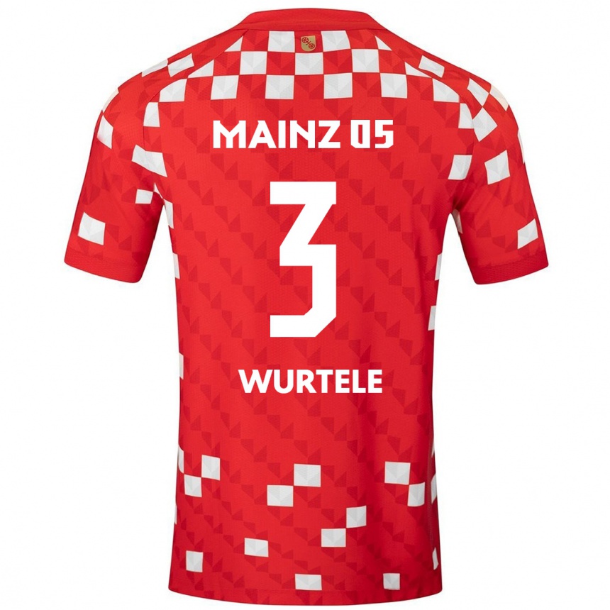 Men Football Fabienne Würtele #3 White Red Home Jersey 2024/25 T-Shirt Canada