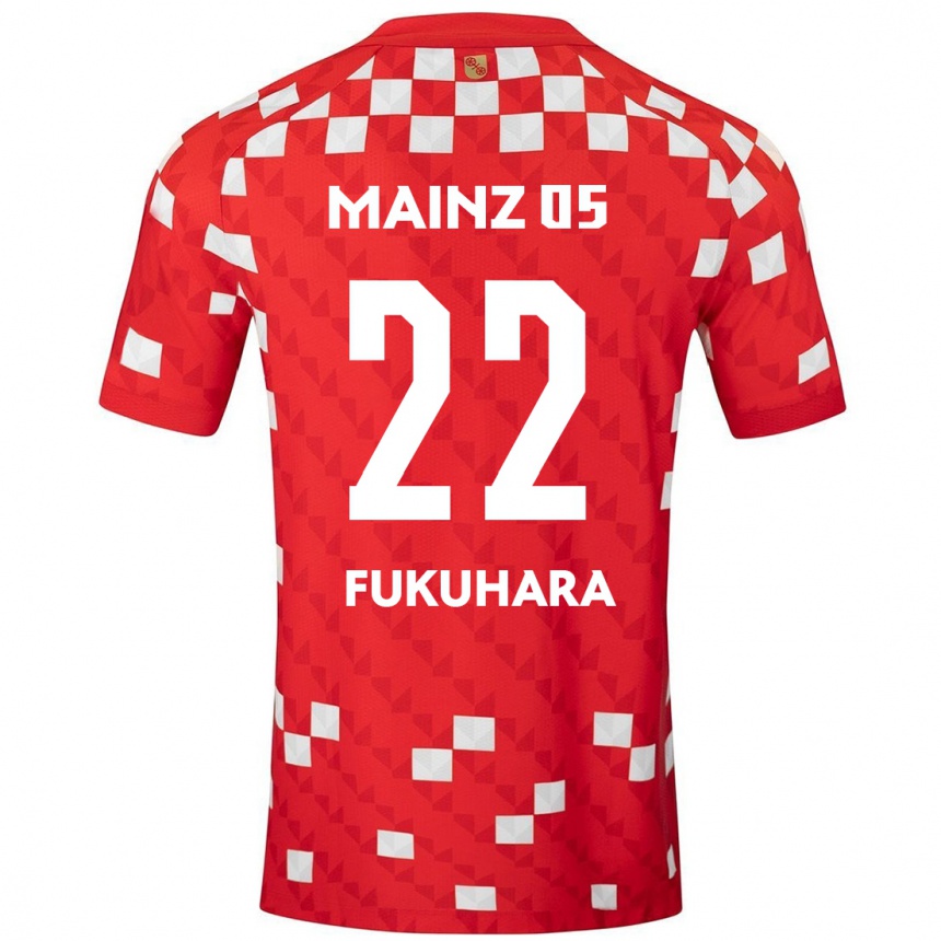 Men Football Yuuka Fukuhara #22 White Red Home Jersey 2024/25 T-Shirt Canada