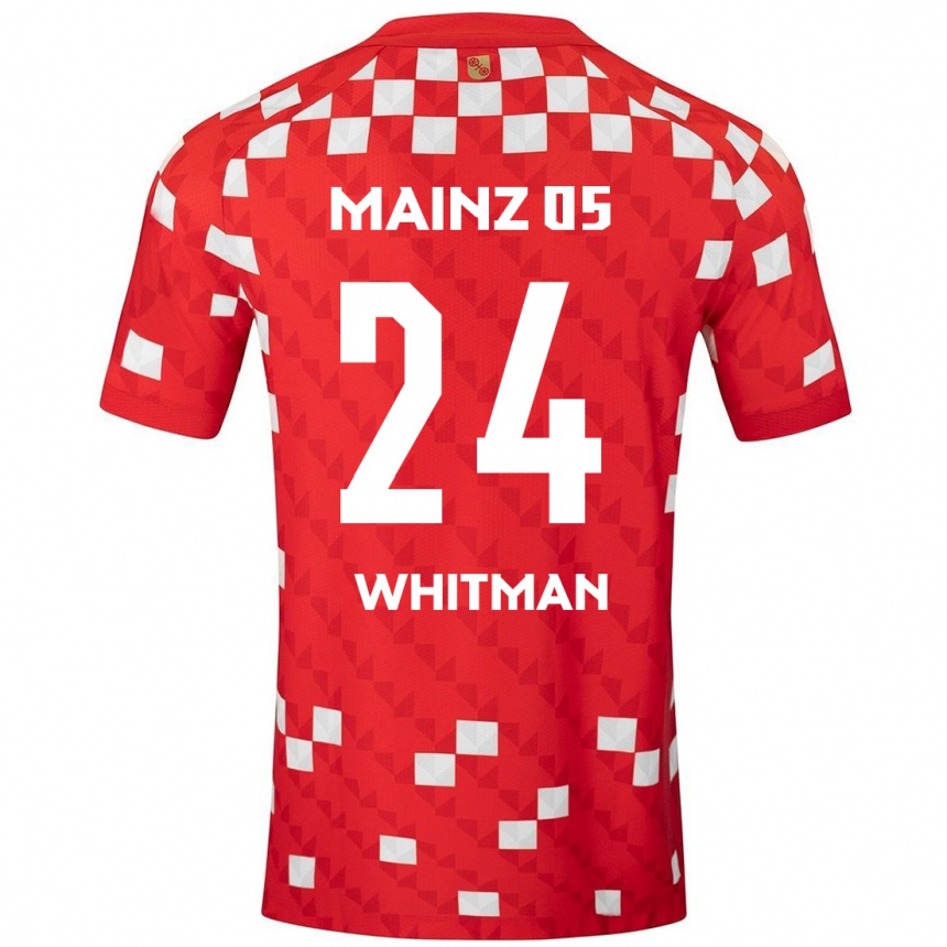 Men Football Katherine Whitman #24 White Red Home Jersey 2024/25 T-Shirt Canada