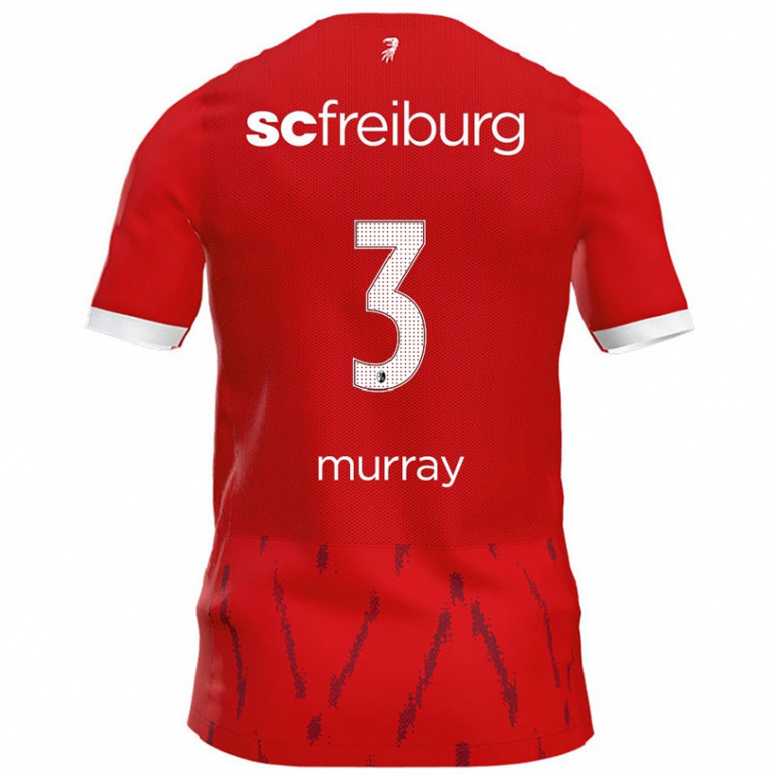 Men Football Drew Murray #3 Red Home Jersey 2024/25 T-Shirt Canada