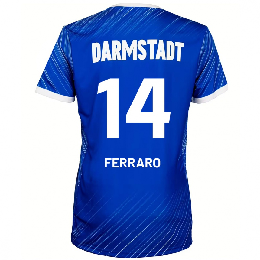 Men Football Enzo Ferraro #14 Blue White Home Jersey 2024/25 T-Shirt Canada