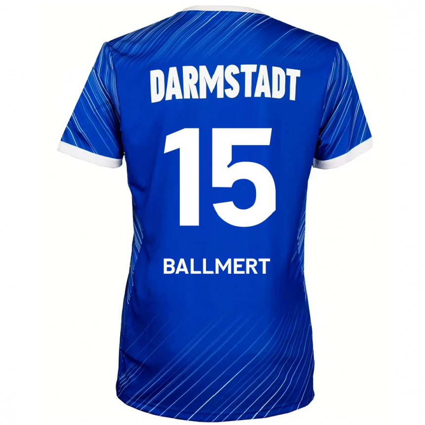 Men Football Markus Ballmert #15 Blue White Home Jersey 2024/25 T-Shirt Canada