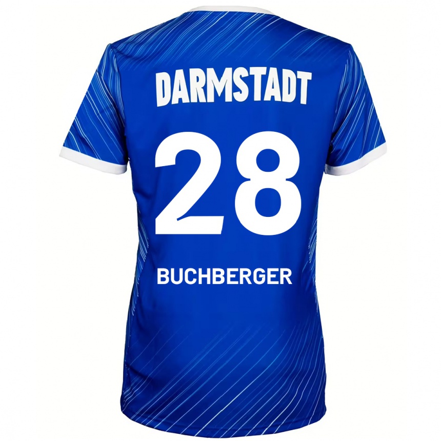 Men Football Jonas Buchberger #28 Blue White Home Jersey 2024/25 T-Shirt Canada