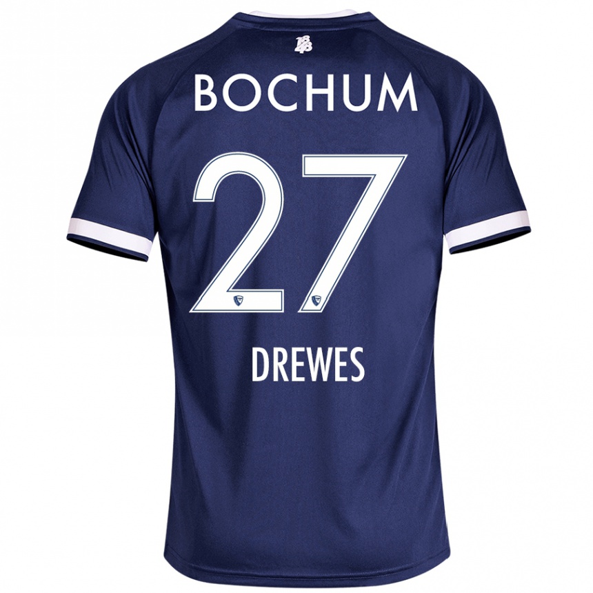 Men Football Patrick Drewes #27 Dark Blue Home Jersey 2024/25 T-Shirt Canada