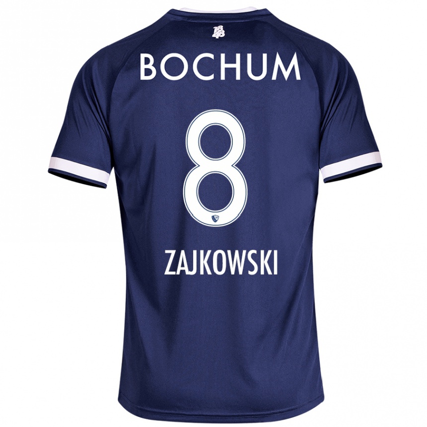 Men Football Cedric Zajkowski #8 Dark Blue Home Jersey 2024/25 T-Shirt Canada