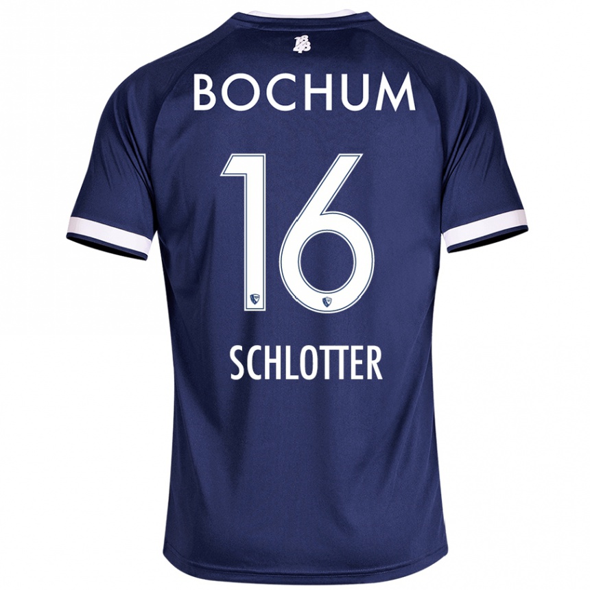 Men Football Joel Schlotter #16 Dark Blue Home Jersey 2024/25 T-Shirt Canada