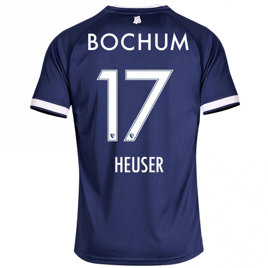 Men Football Ben Heuser #17 Dark Blue Home Jersey 2024/25 T-Shirt Canada