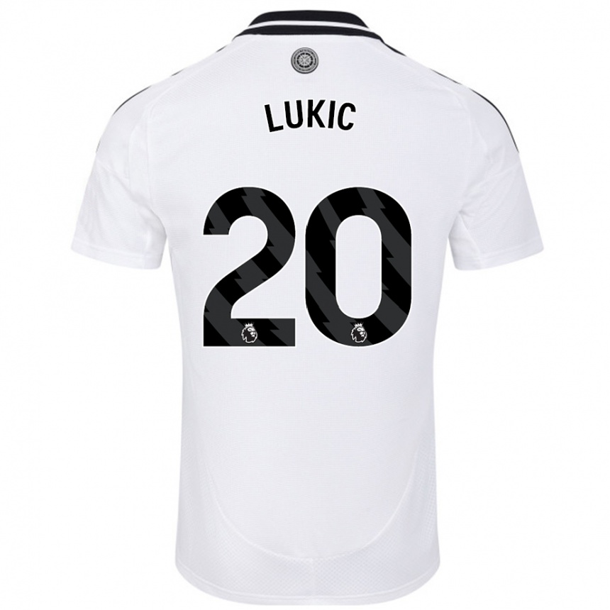 Men Football Saša Lukić #20 White Home Jersey 2024/25 T-Shirt Canada