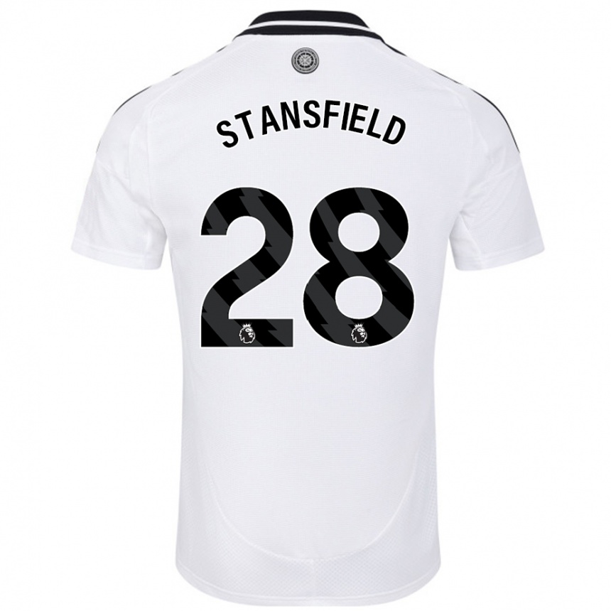 Men Football Jay Stansfield #28 White Home Jersey 2024/25 T-Shirt Canada