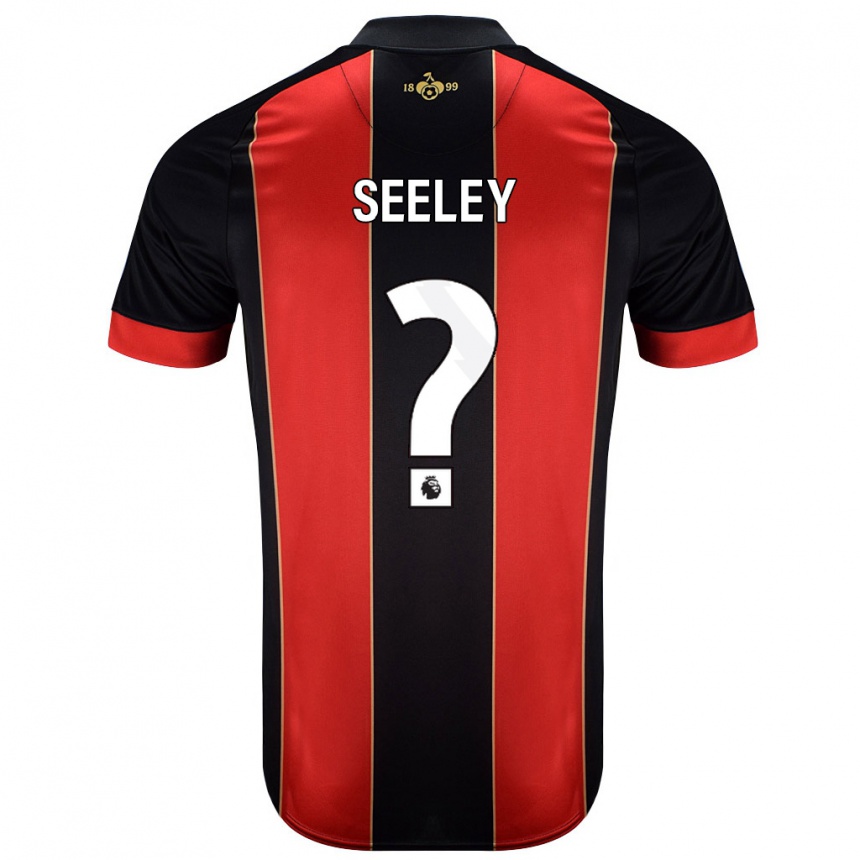 Men Football Will Seeley #0 Red Black Home Jersey 2024/25 T-Shirt Canada