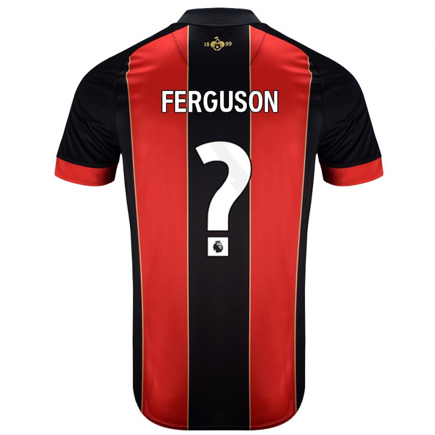 Men Football Josh Ferguson #0 Red Black Home Jersey 2024/25 T-Shirt Canada