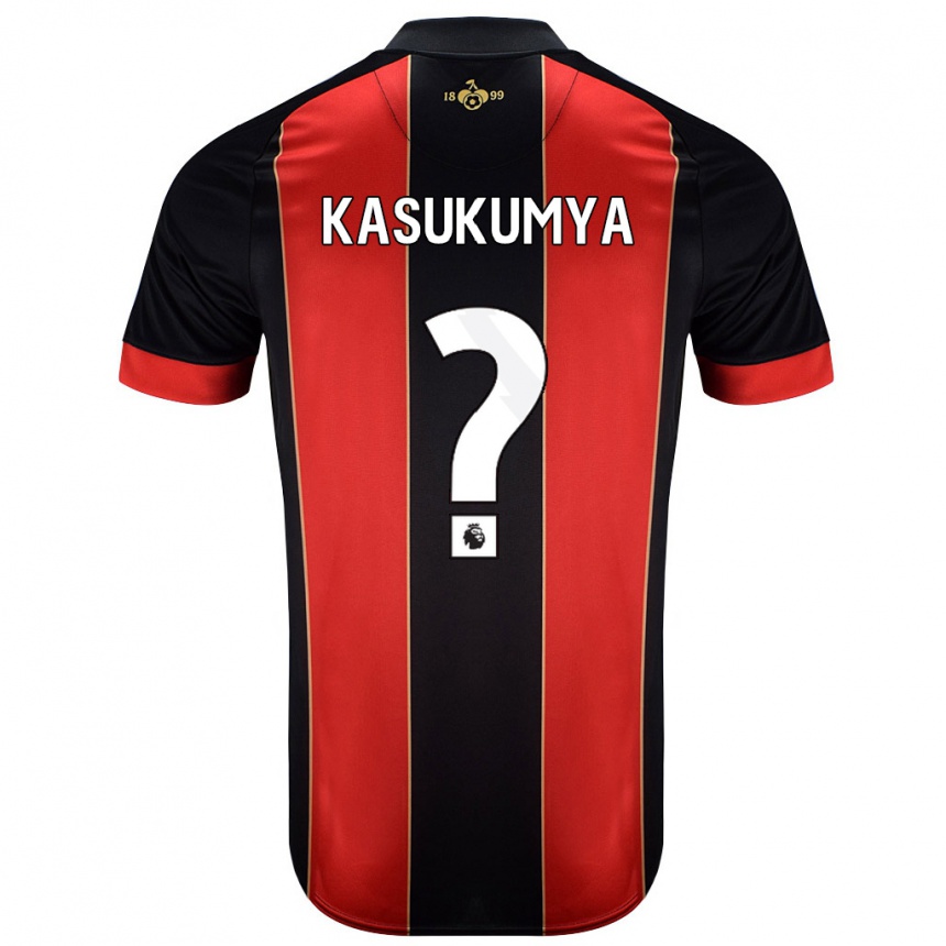 Men Football Kashanga Kasukumya #0 Red Black Home Jersey 2024/25 T-Shirt Canada