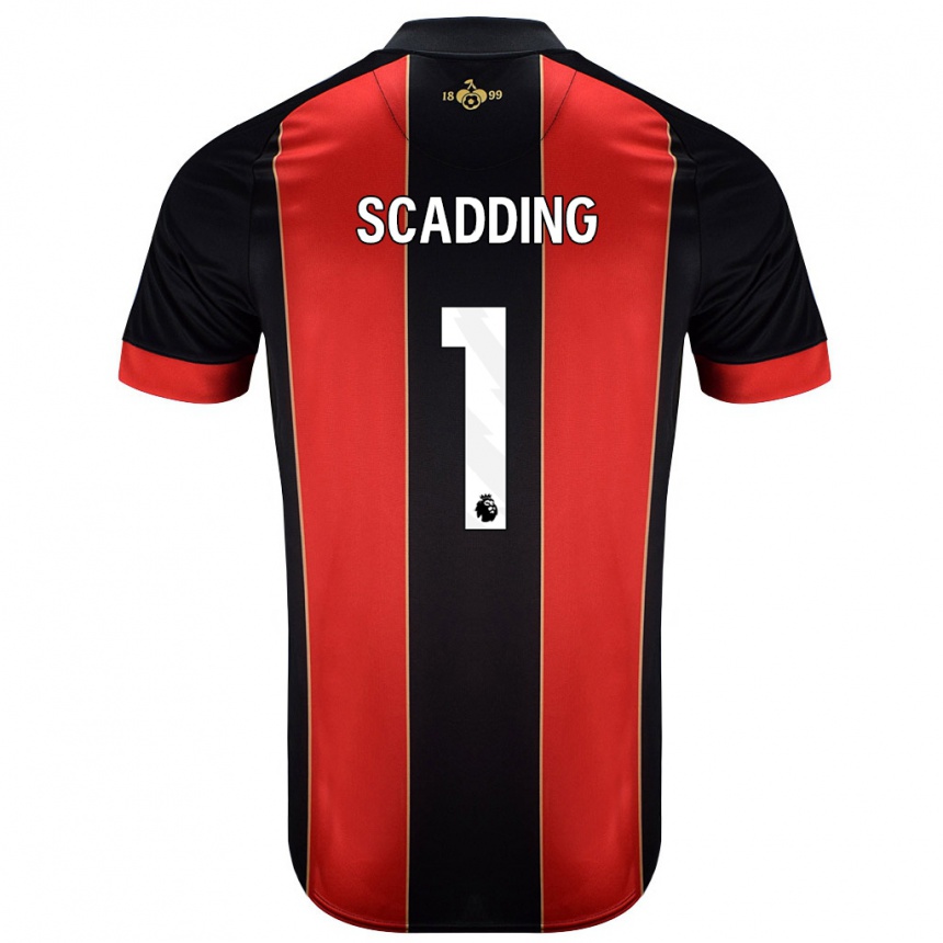 Men Football Katie Scadding #1 Red Black Home Jersey 2024/25 T-Shirt Canada