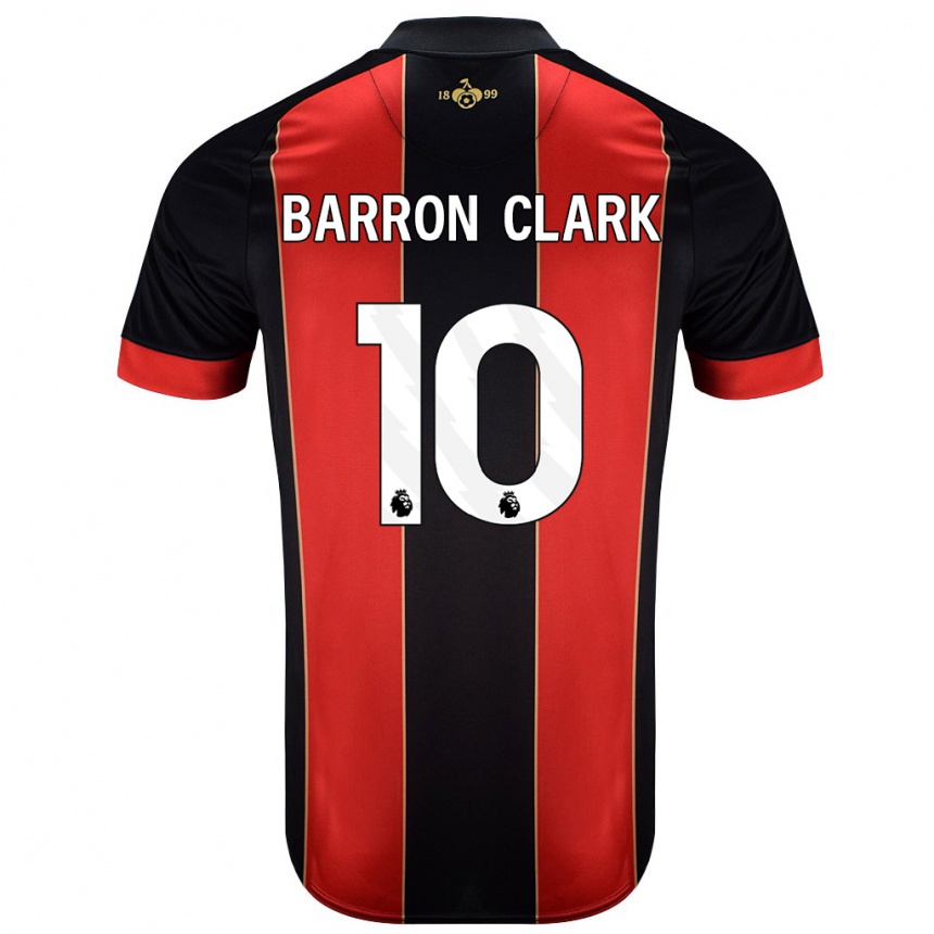 Men Football Molly Barron-Clark #10 Red Black Home Jersey 2024/25 T-Shirt Canada