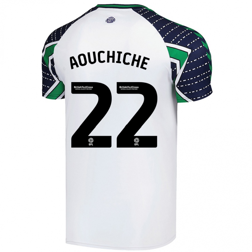 Men Football Adil Aouchiche #22 White Away Jersey 2024/25 T-Shirt Canada