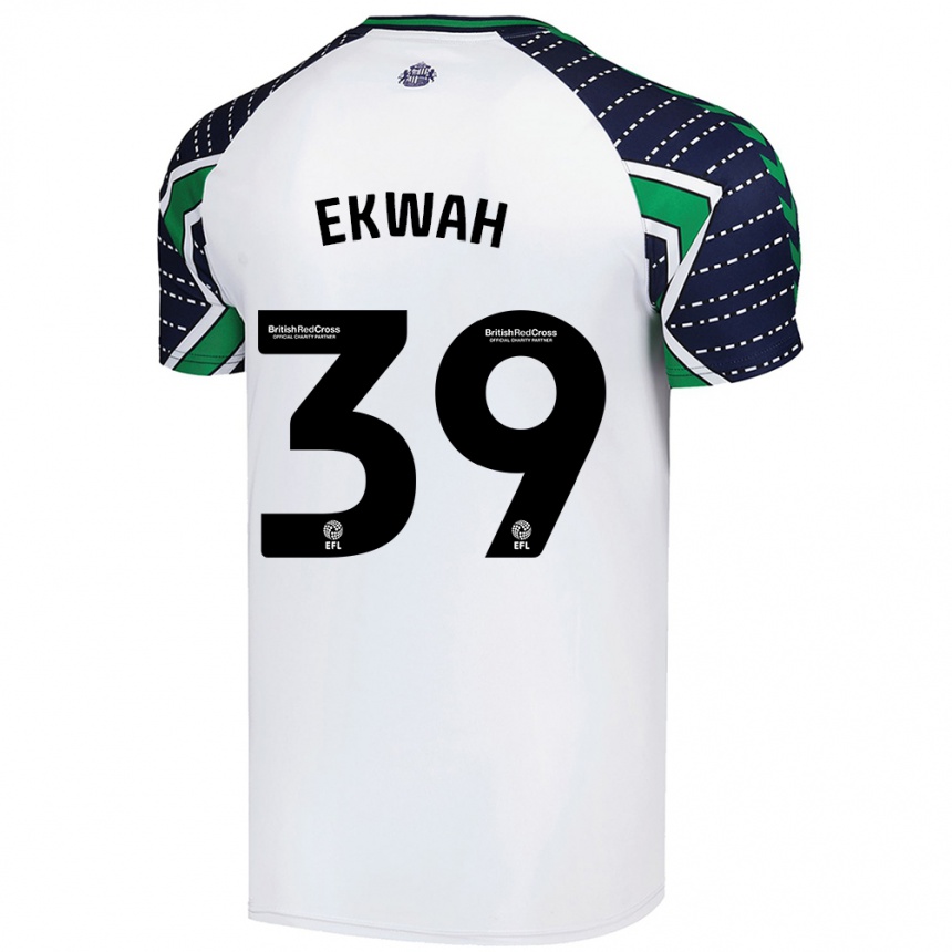 Men Football Pierre Ekwah #39 White Away Jersey 2024/25 T-Shirt Canada