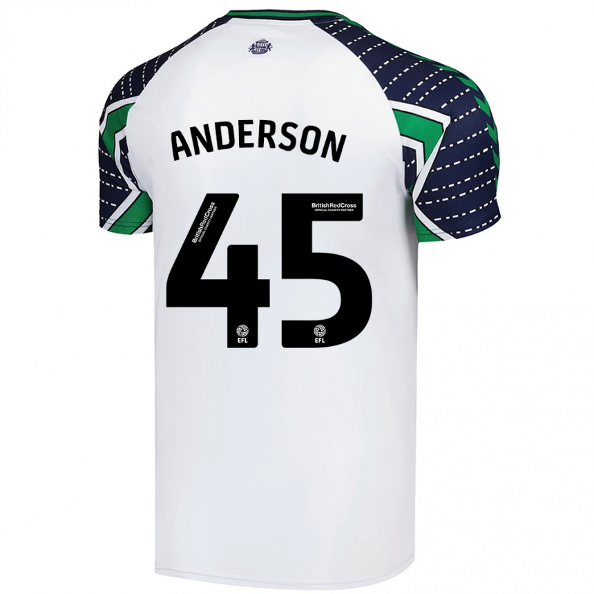 Men Football Joe Anderson #45 White Away Jersey 2024/25 T-Shirt Canada