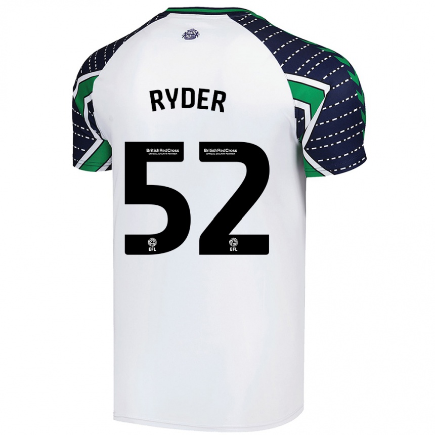 Men Football Joe Ryder #52 White Away Jersey 2024/25 T-Shirt Canada