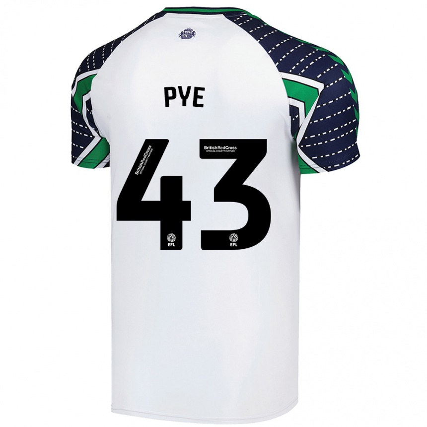 Men Football Connor Pye #43 White Away Jersey 2024/25 T-Shirt Canada