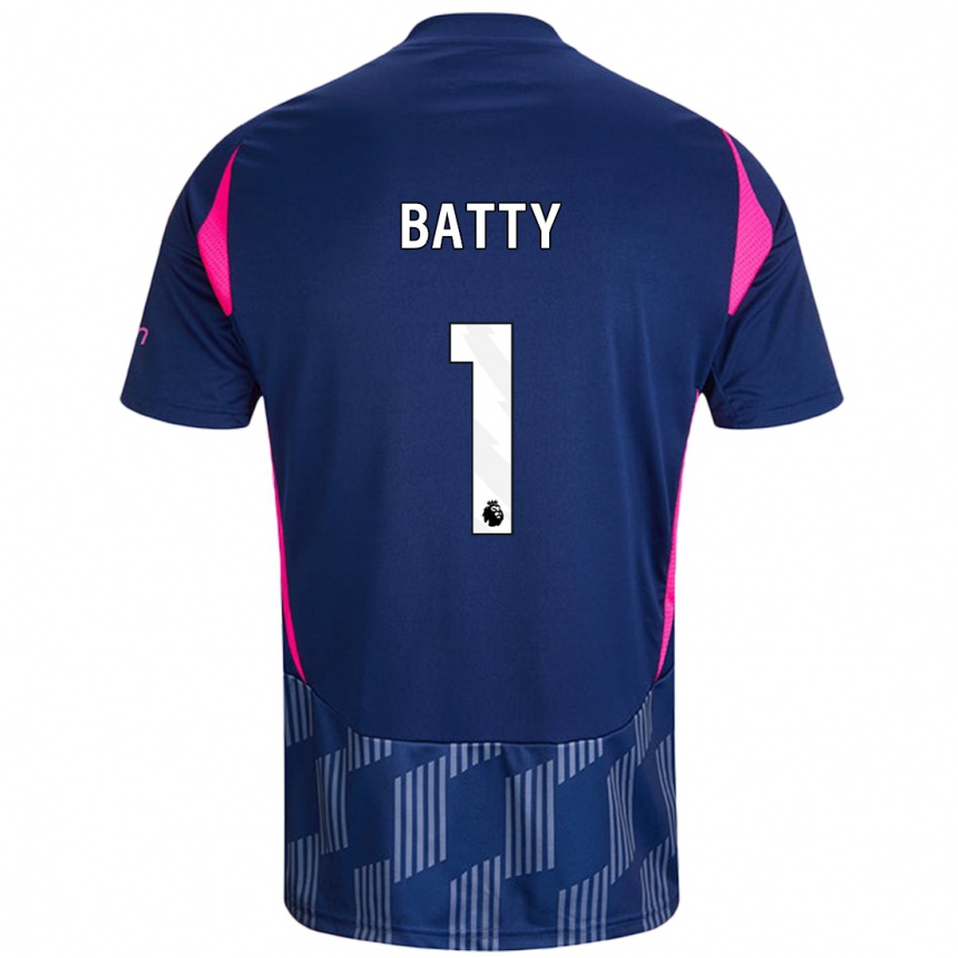 Men Football Emily Batty #1 Royal Blue Pink Away Jersey 2024/25 T-Shirt Canada