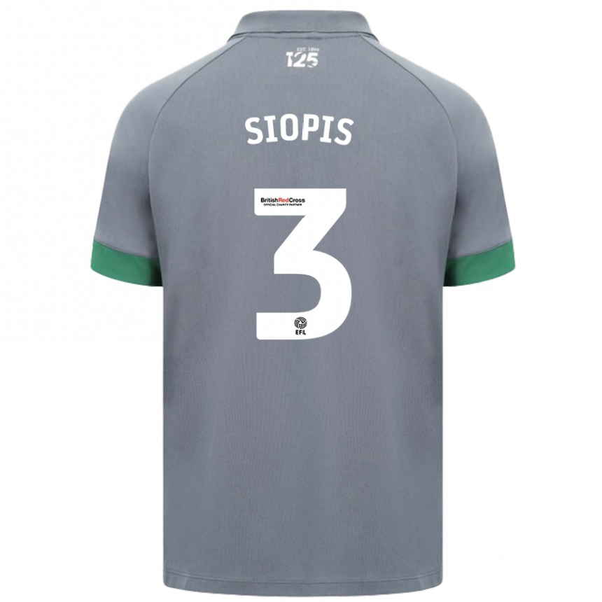 Men Football Manolis Siopis #3 Dark Gray Away Jersey 2024/25 T-Shirt Canada