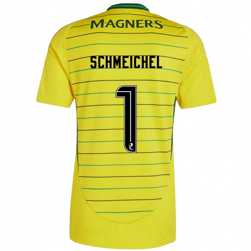 Men Football Kasper Schmeichel #1 Yellow Away Jersey 2024/25 T-Shirt Canada