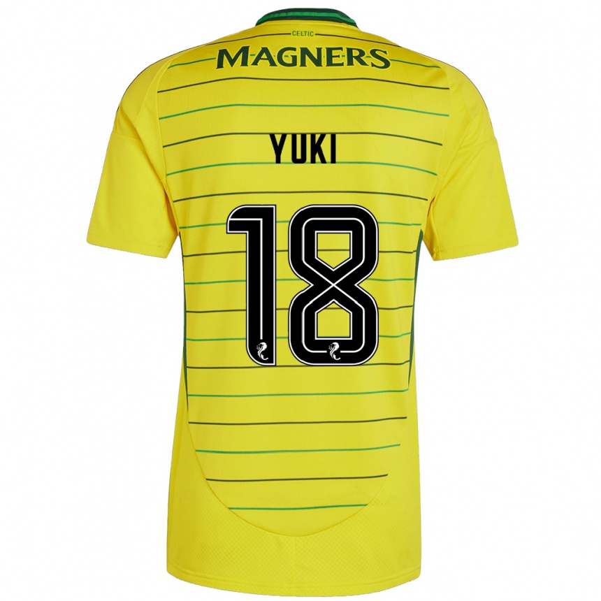 Men Football Yuki Kobayashi #18 Yellow Away Jersey 2024/25 T-Shirt Canada