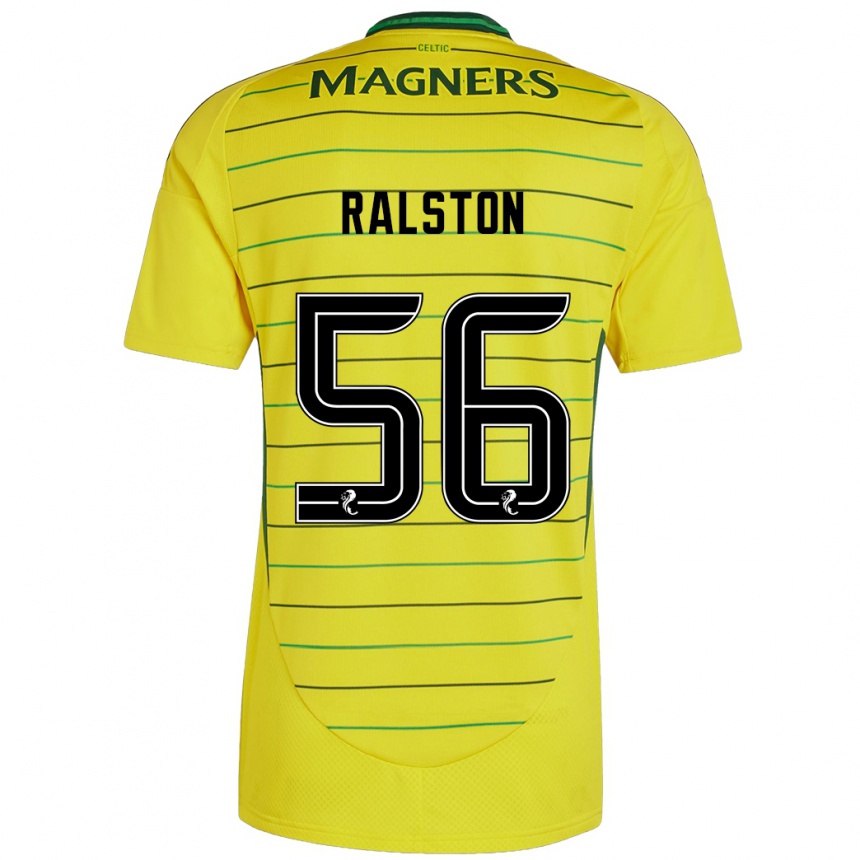 Men Football Anthony Ralston #56 Yellow Away Jersey 2024/25 T-Shirt Canada