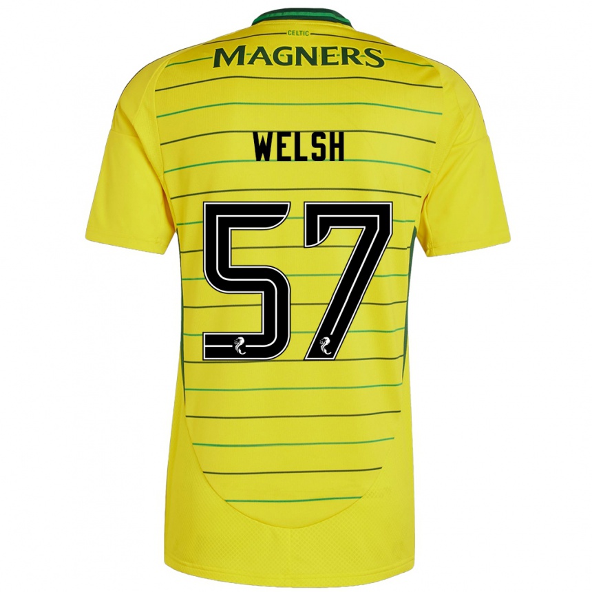 Men Football Stephen Welsh #57 Yellow Away Jersey 2024/25 T-Shirt Canada