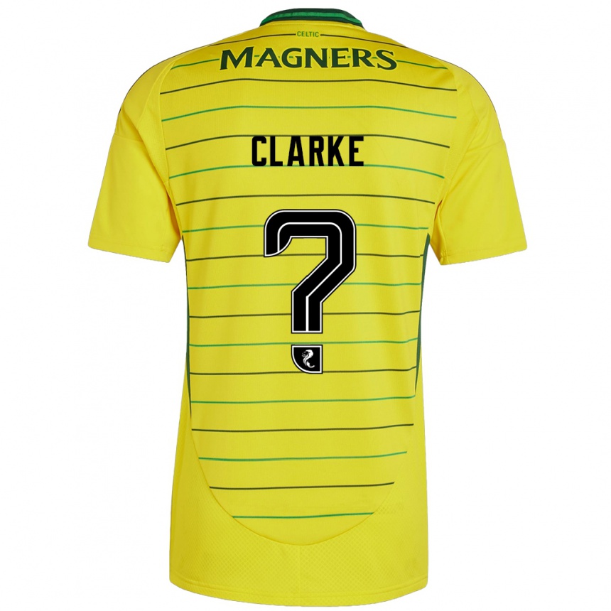 Men Football Josh Clarke #0 Yellow Away Jersey 2024/25 T-Shirt Canada