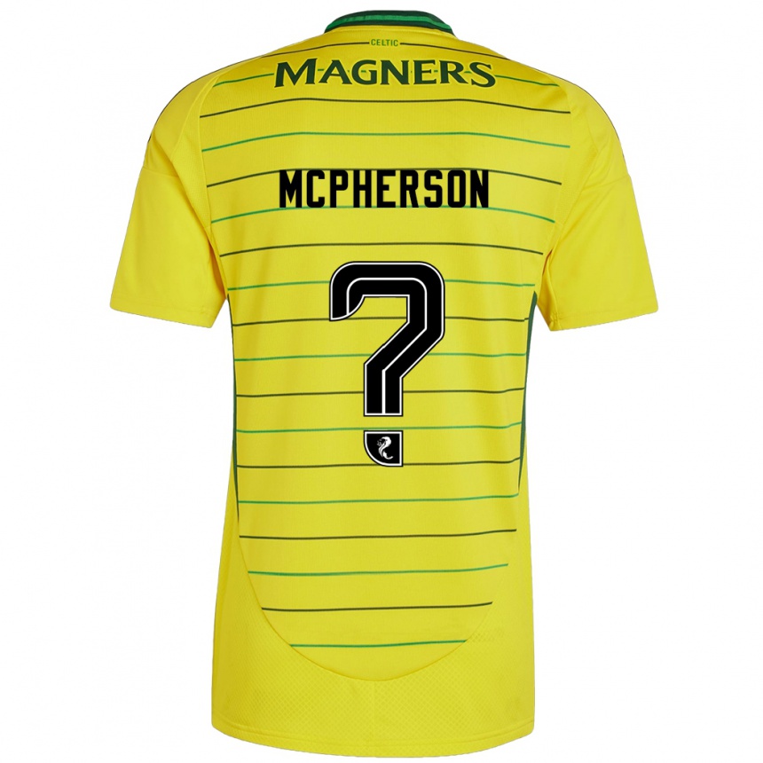 Men Football Ben Mcpherson #0 Yellow Away Jersey 2024/25 T-Shirt Canada